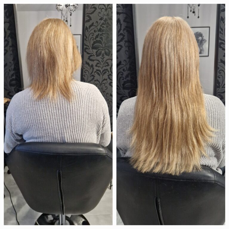 przedłużanie włosów złoty blond