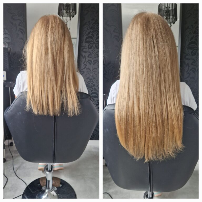 przedłużanie włosów złoty blond